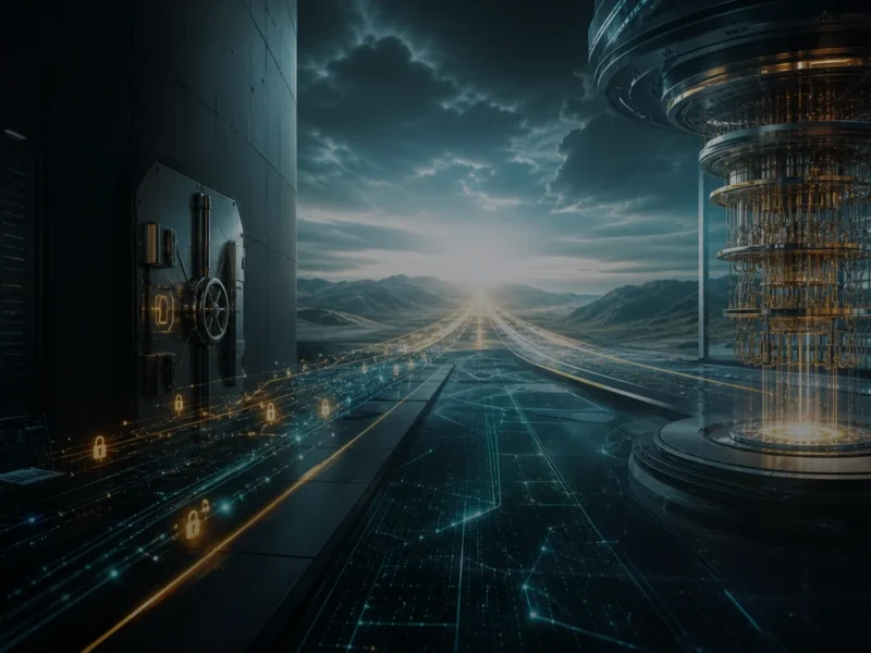 Quantum computing chamber facing encrypted infrastructure and a post-quantum migration horizon.
